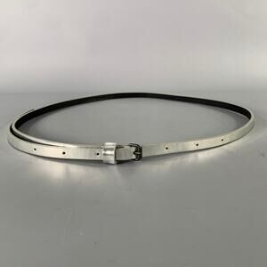HAIDER ACKERMANN Size S Silver Metallic Leather Belt
